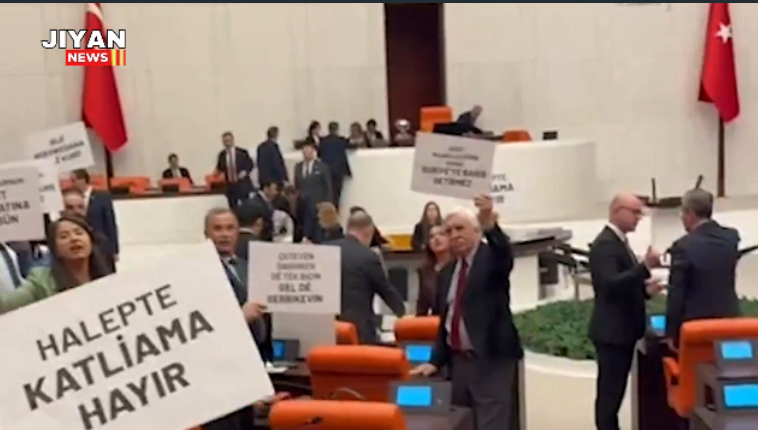 Halep’teki Kürtlere yönelik saldırılara işaret eden DEM Parti millevekilleri, “Rojava kırmızı çizgimizdir” diyerek, tepki gösterdi.